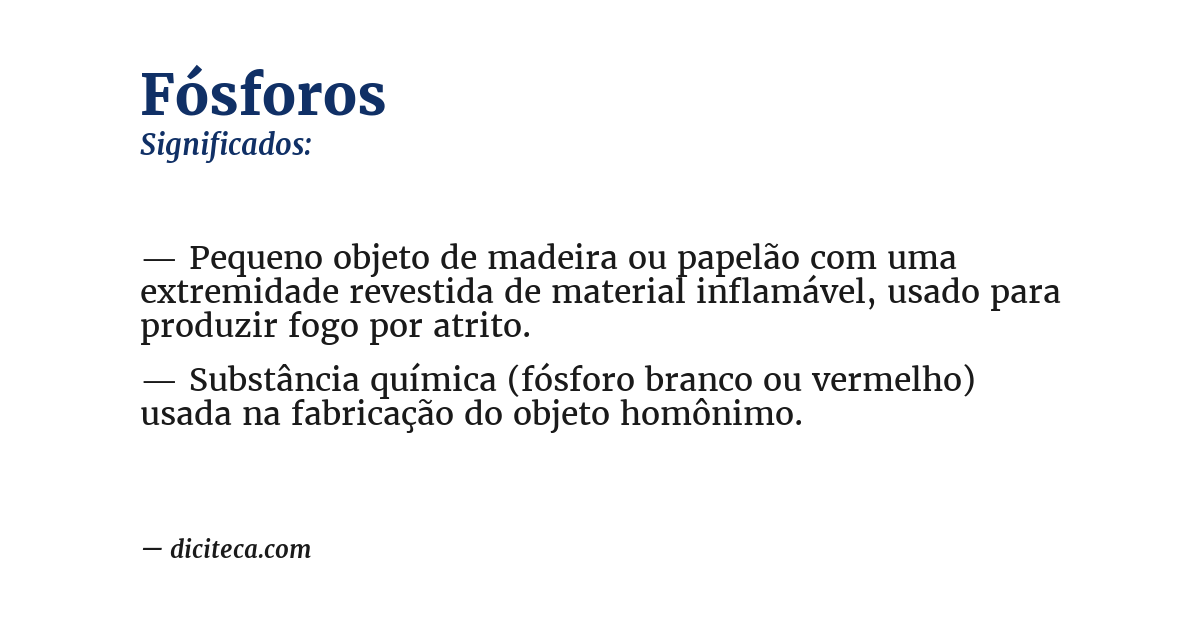 Significado de fósforos