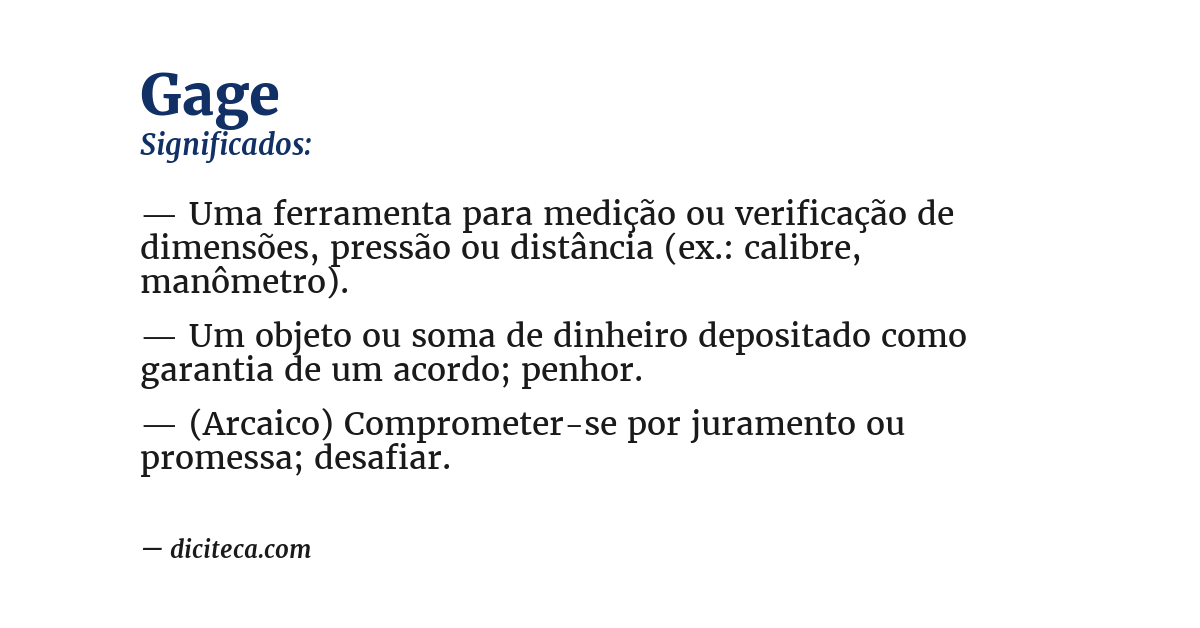 Significado de gage