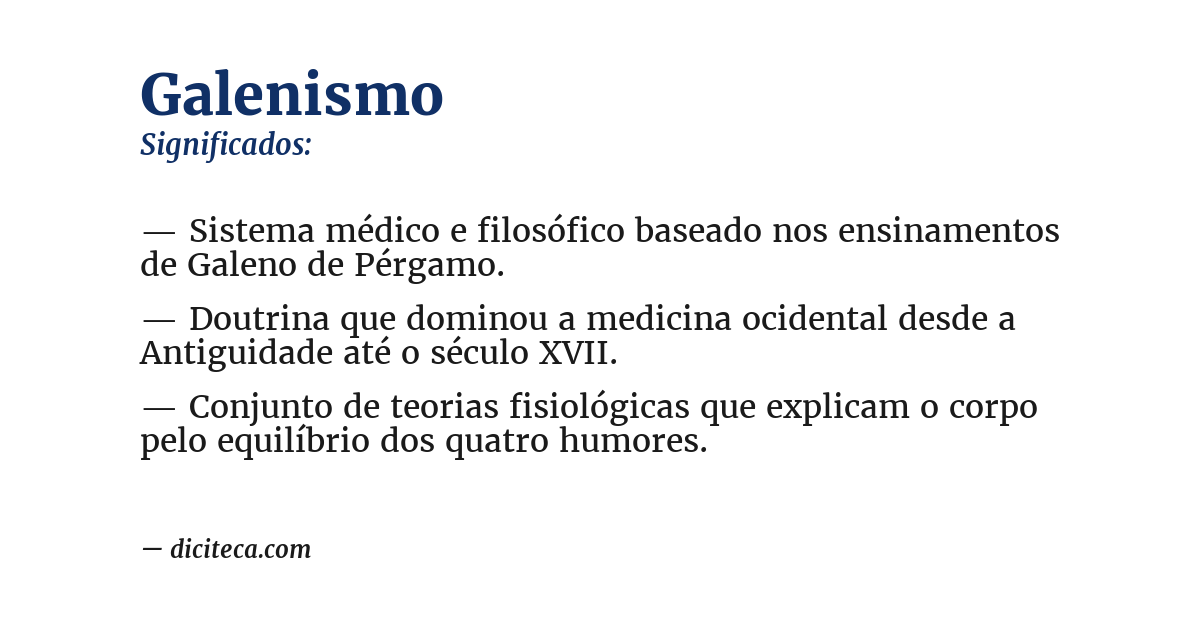 Significado de galenismo