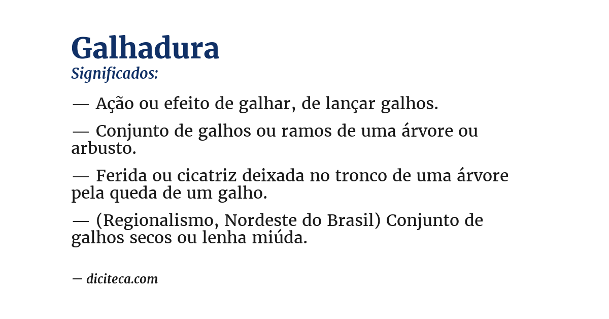 Significado de galhadura