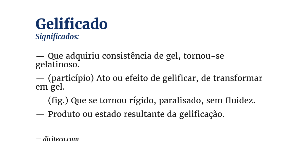 Significado de gelificado