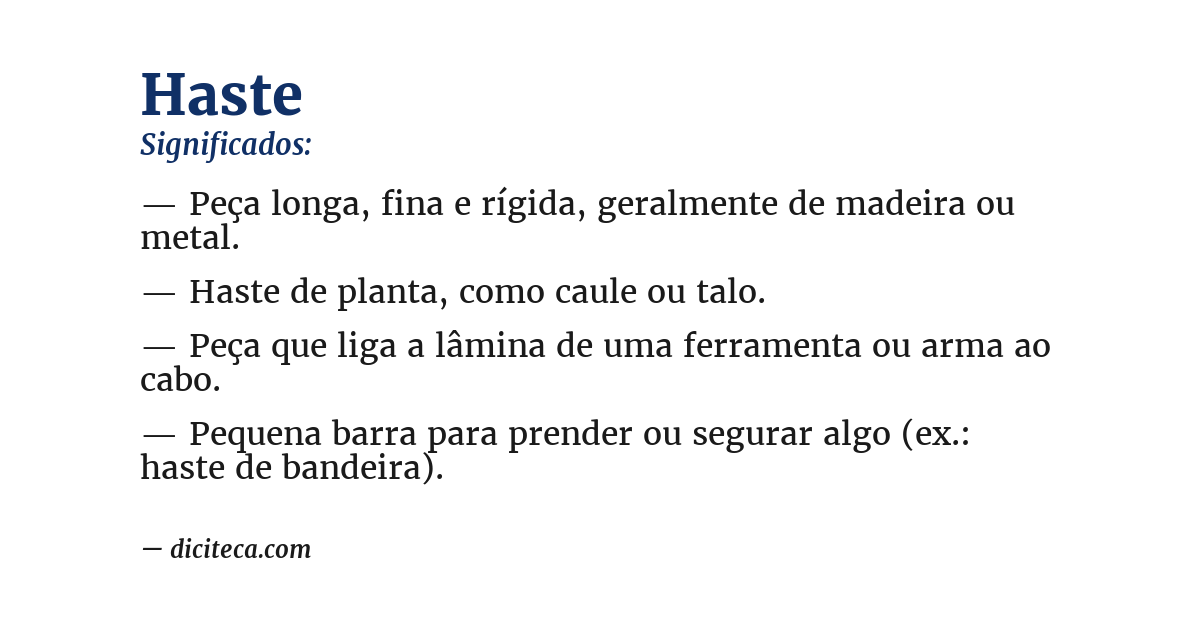 Significado de haste