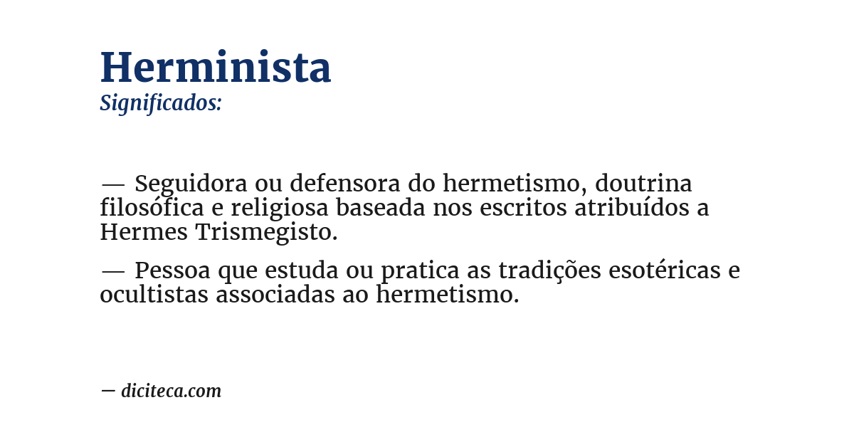Significado de herminista
