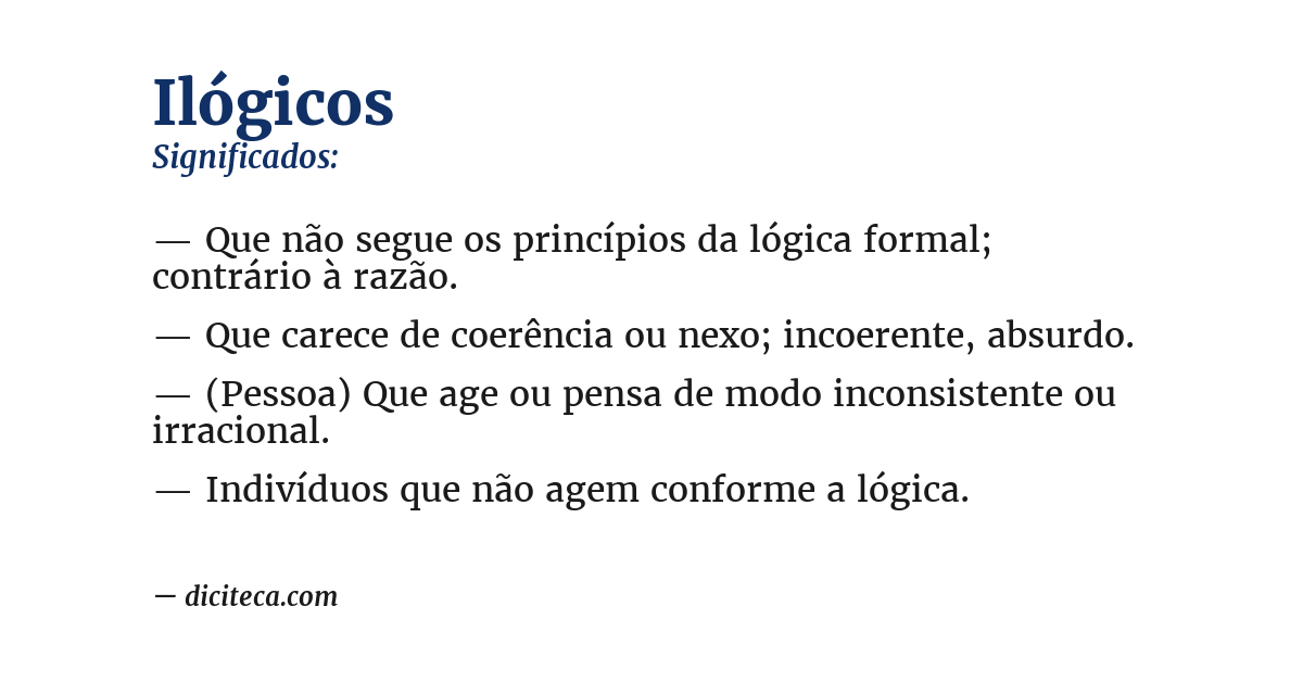 Significado de ilógicos