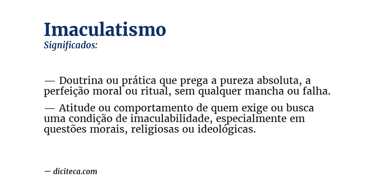 Significado de imaculatismo