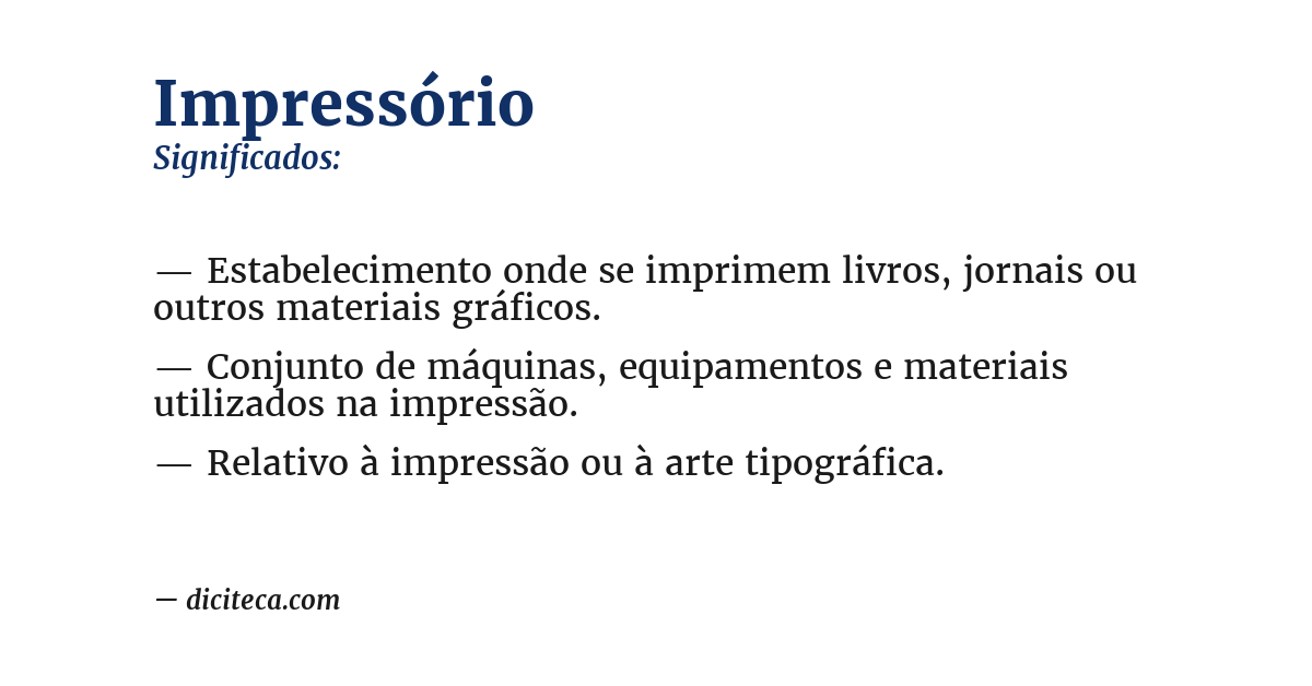 Significado de impressório