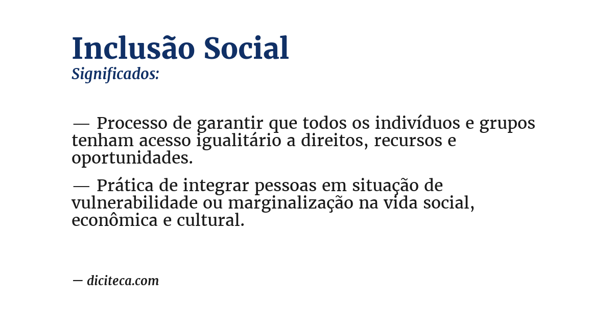 Significado de inclusão social