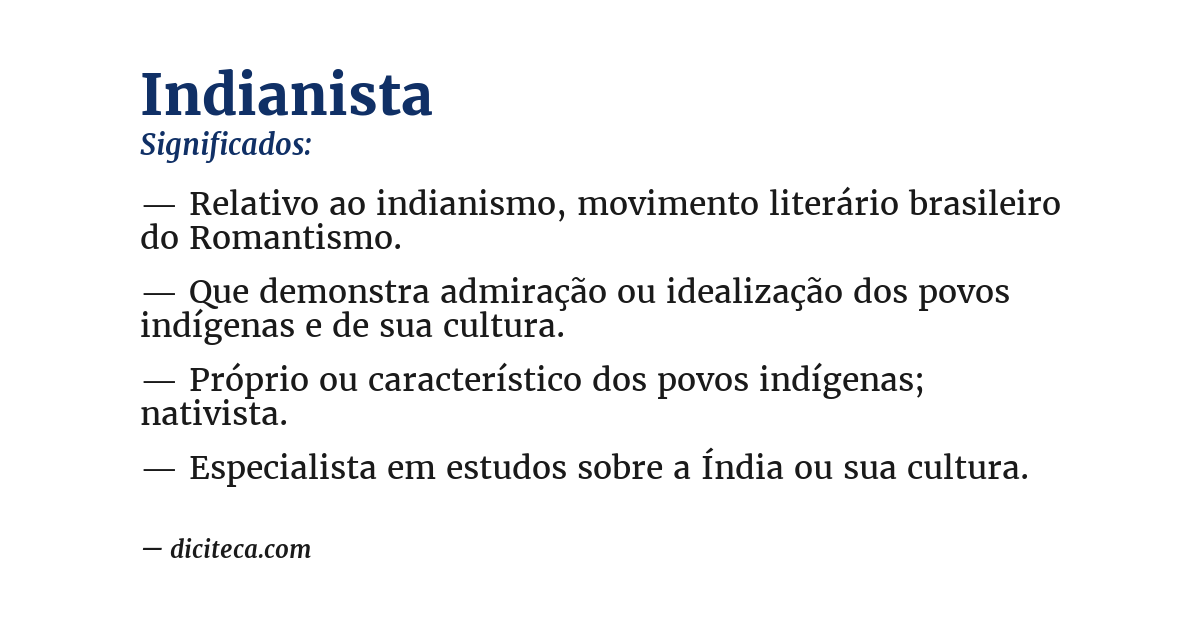 Significado de indianista