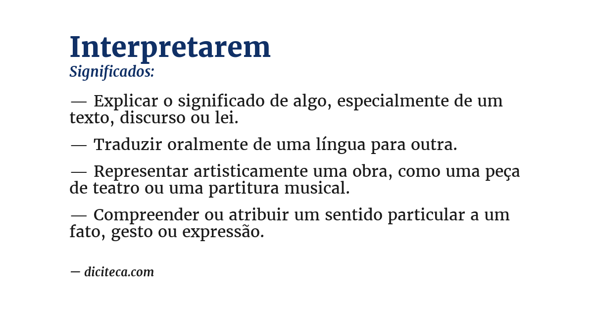 Significado de interpretarem