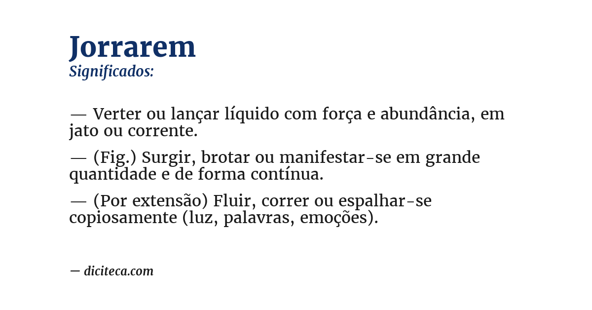 Significado de jorrarem
