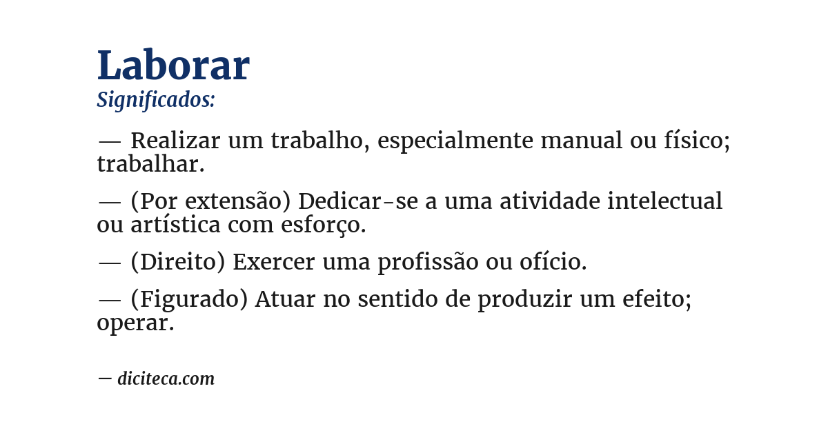 Significado de laborar