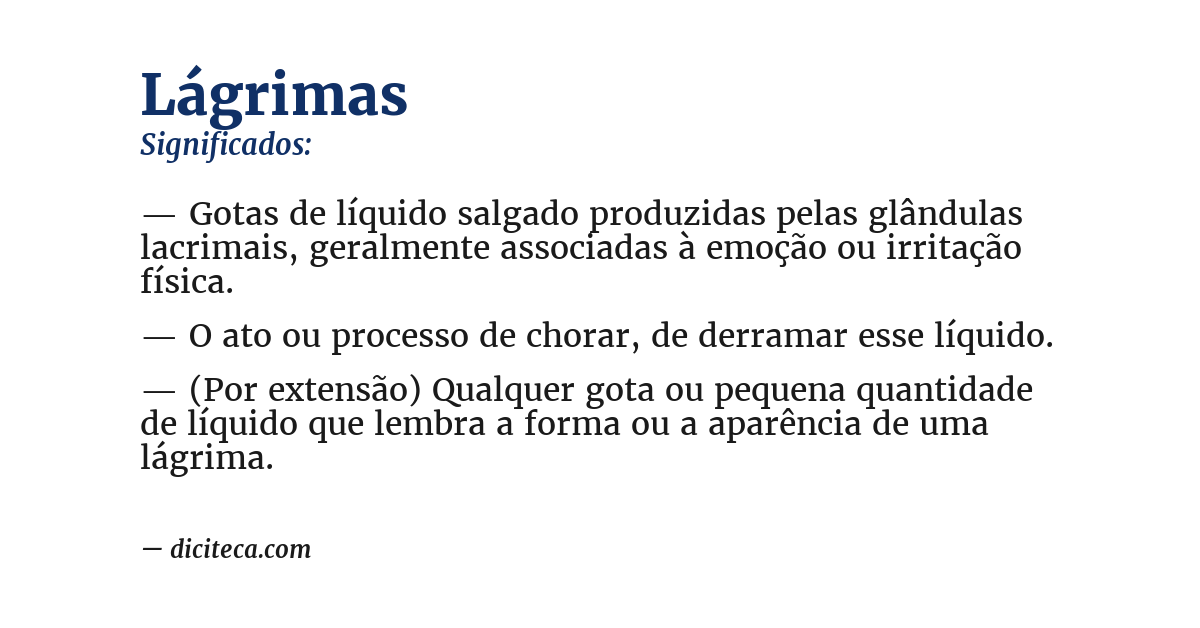 Significado de lágrimas