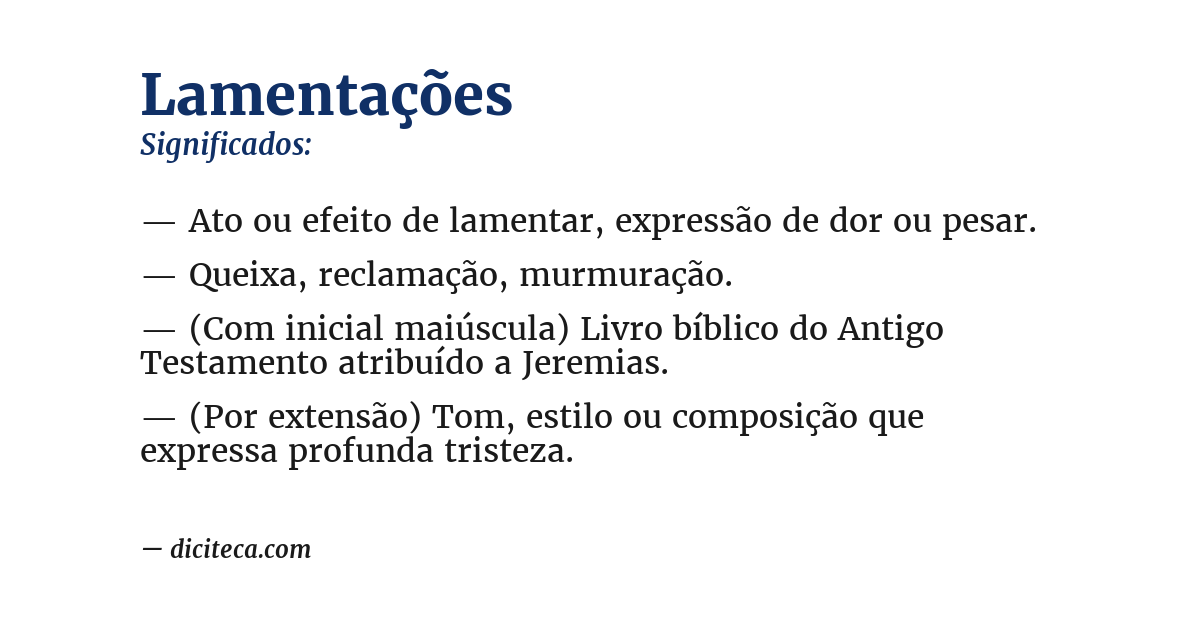 Significado de lamentações