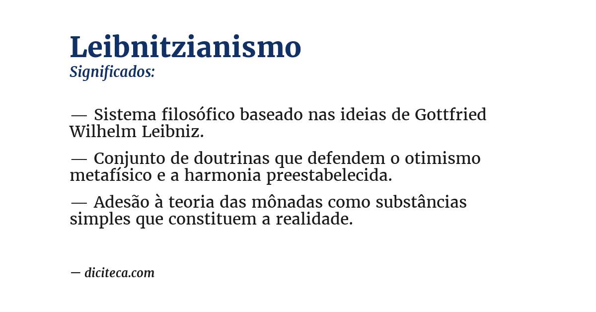 Significado de leibnitzianismo