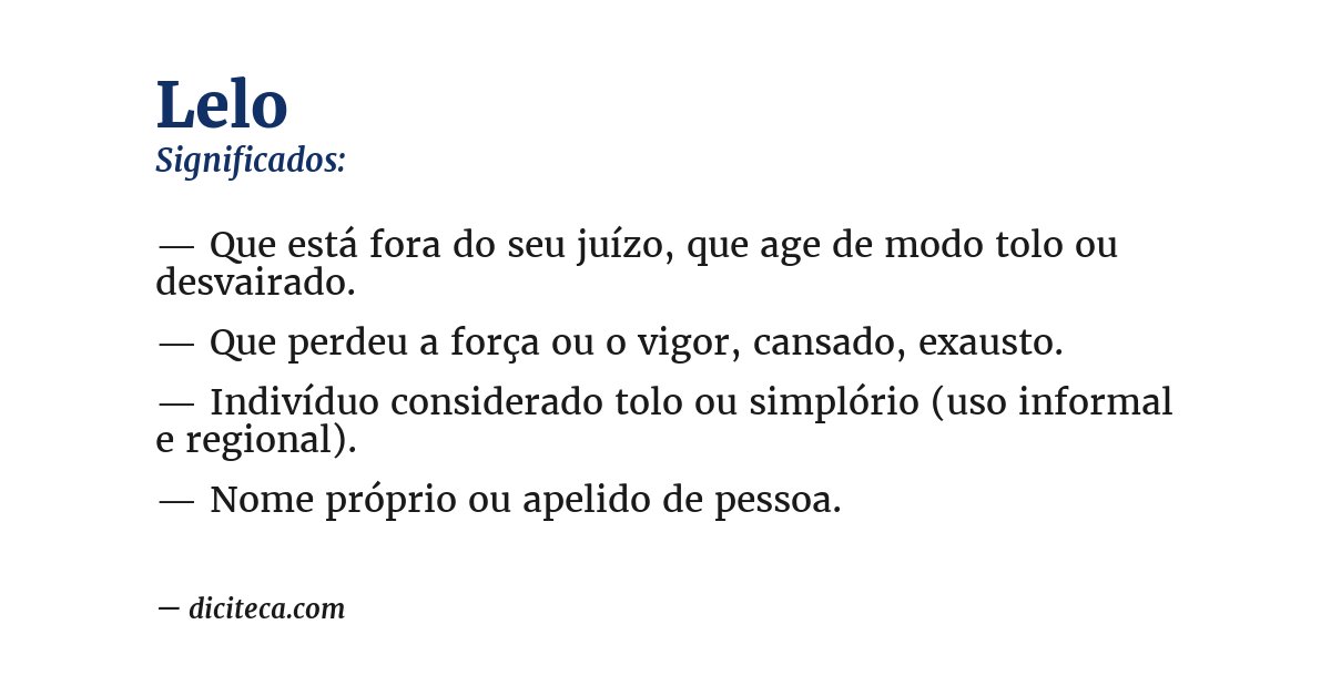 Significado de lelo