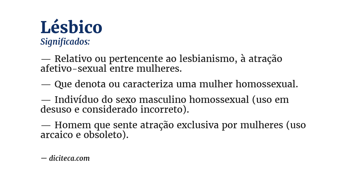 Significado de lésbico