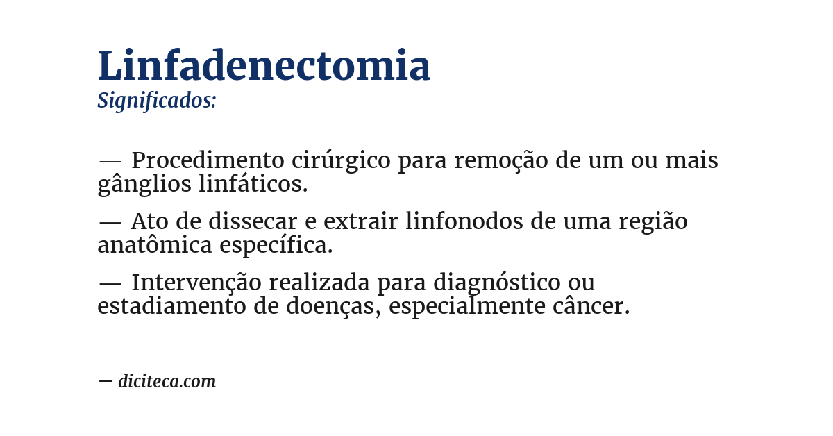 Significado de linfadenectomia