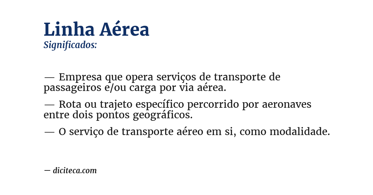 Significado de linha aérea