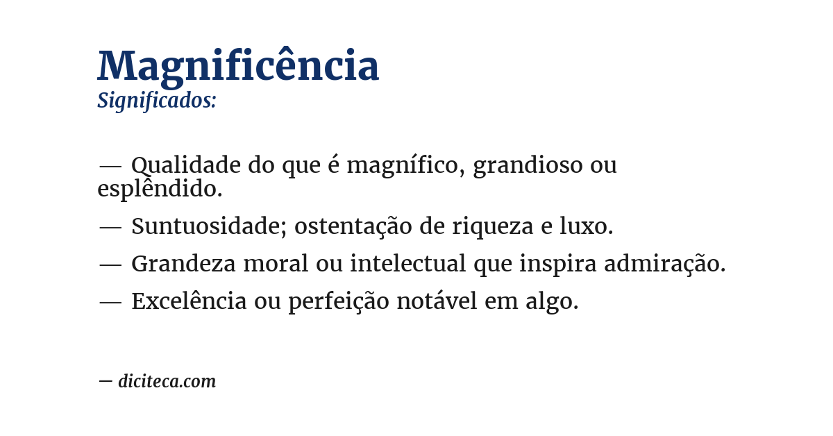 Significado de magnificência