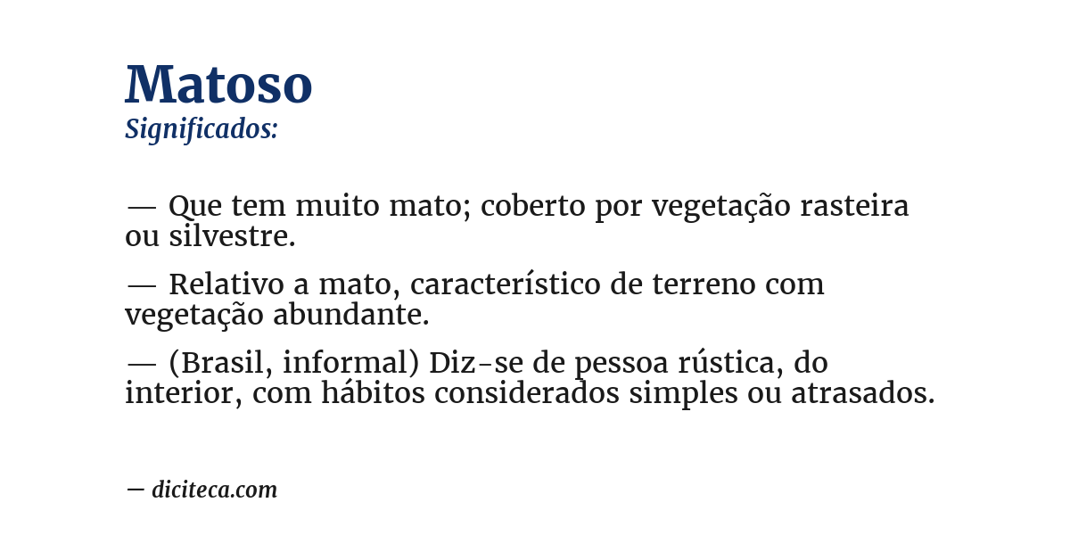 Significado de matoso