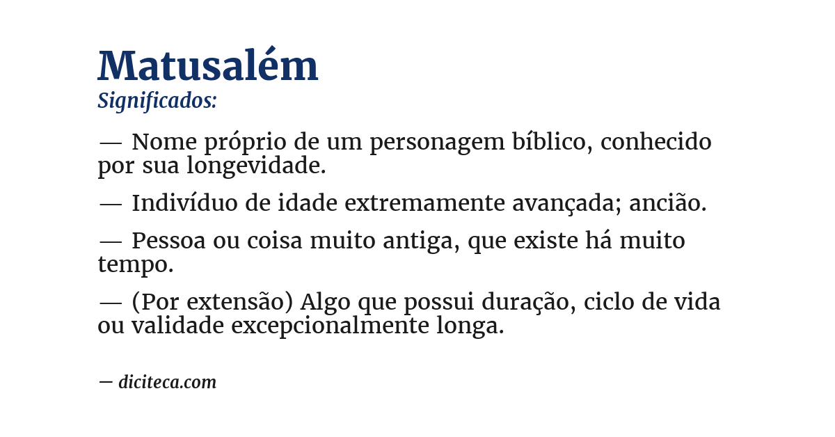 Significado de matusalém