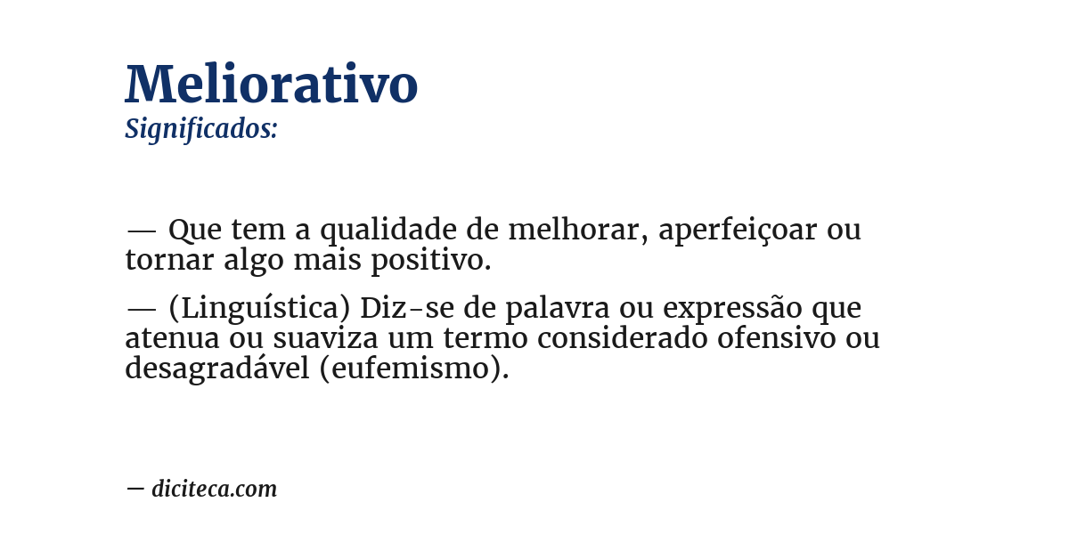 Significado de meliorativo