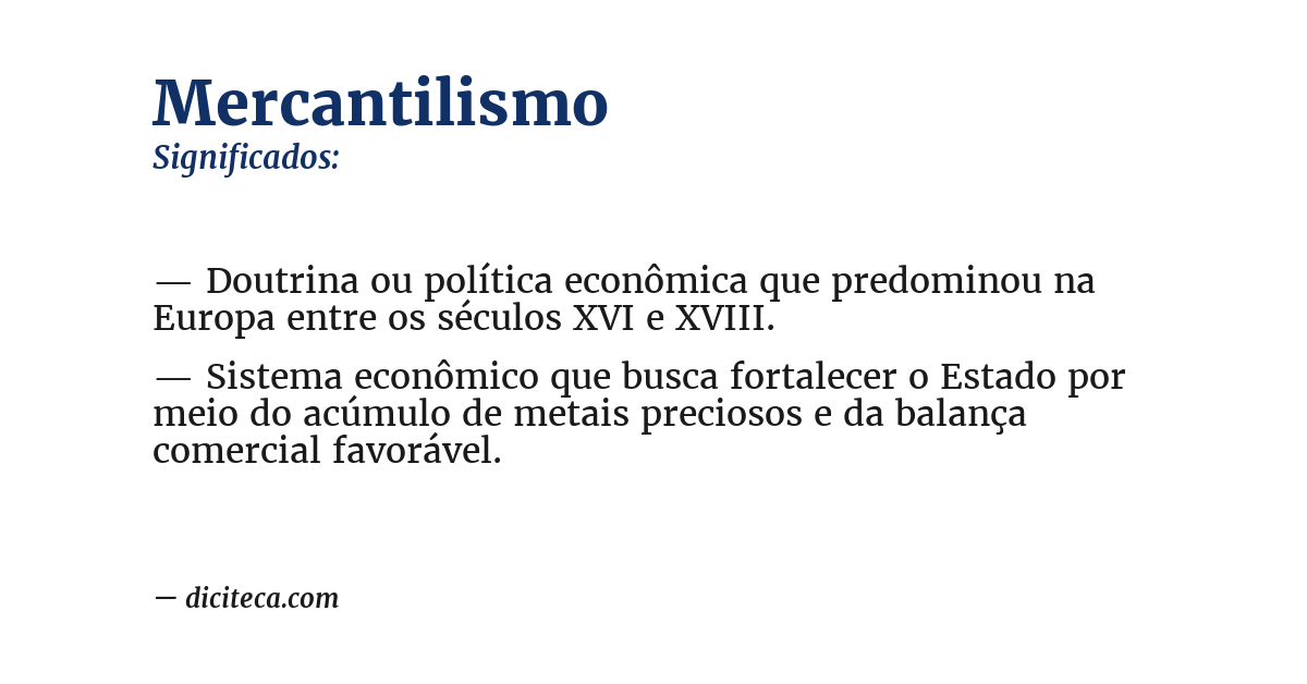 Significado de mercantilismo