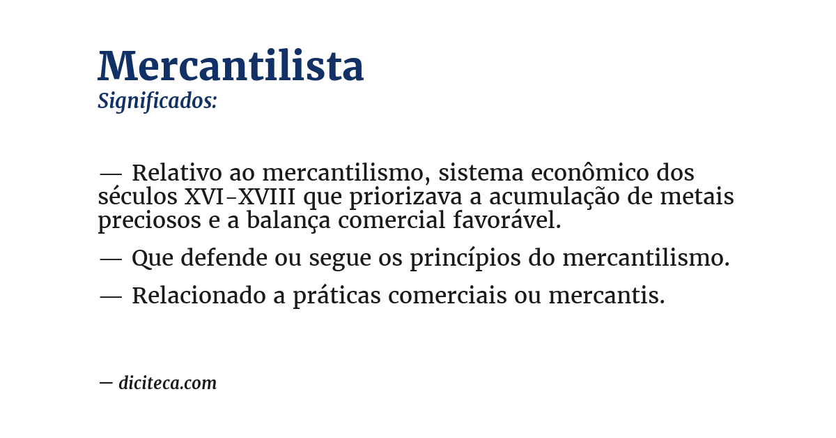 Significado de mercantilista