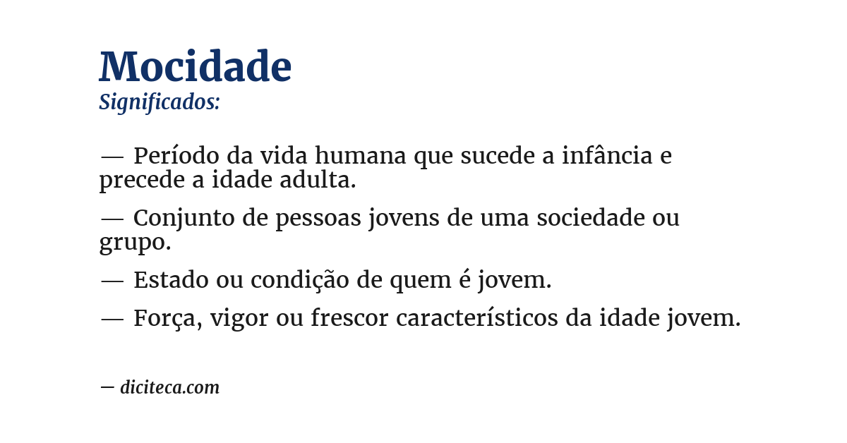 Significado de mocidade