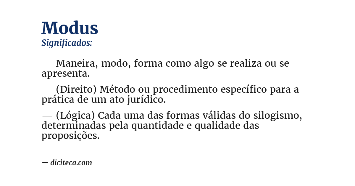Significado de modus