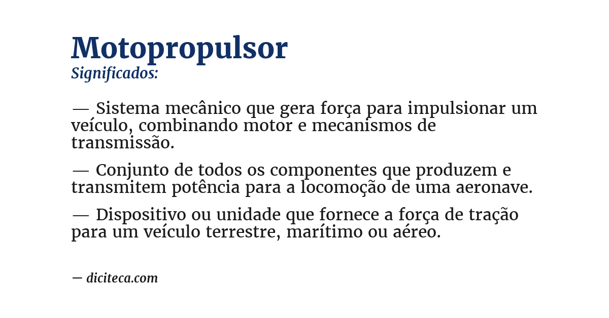 Significado de motopropulsor