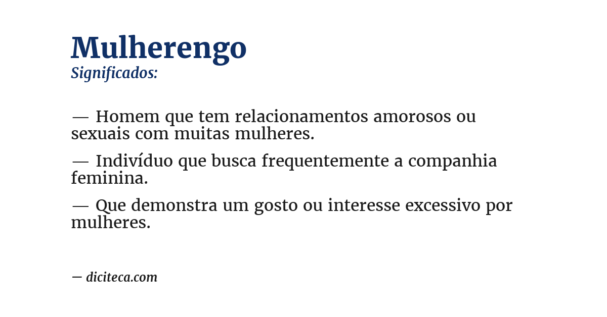 Significado de mulherengo