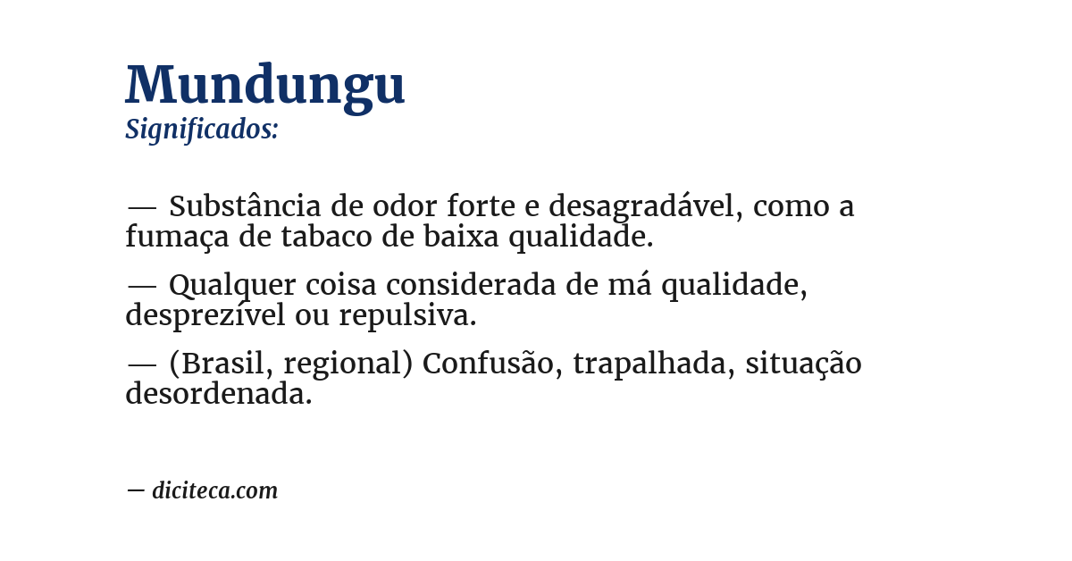 Significado de mundungu