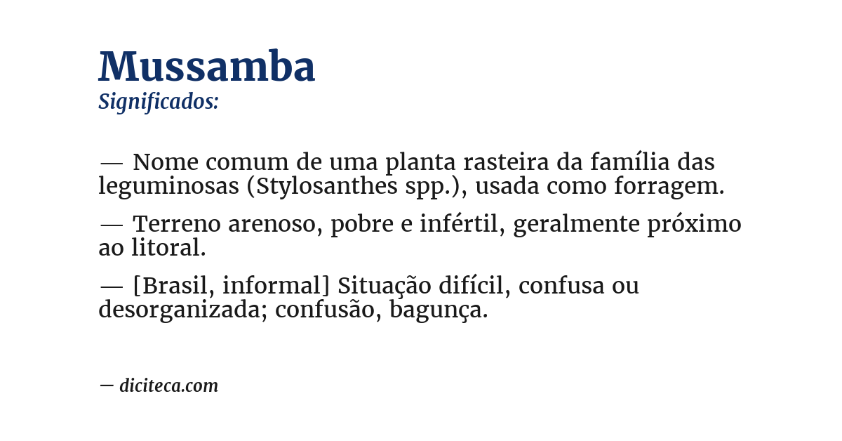 Significado de mussamba
