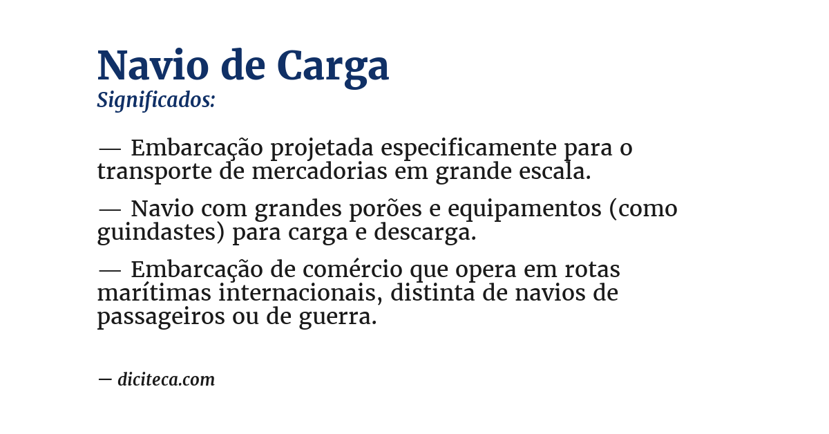 Significado de navio de carga