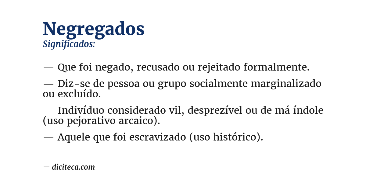 Significado de negregados