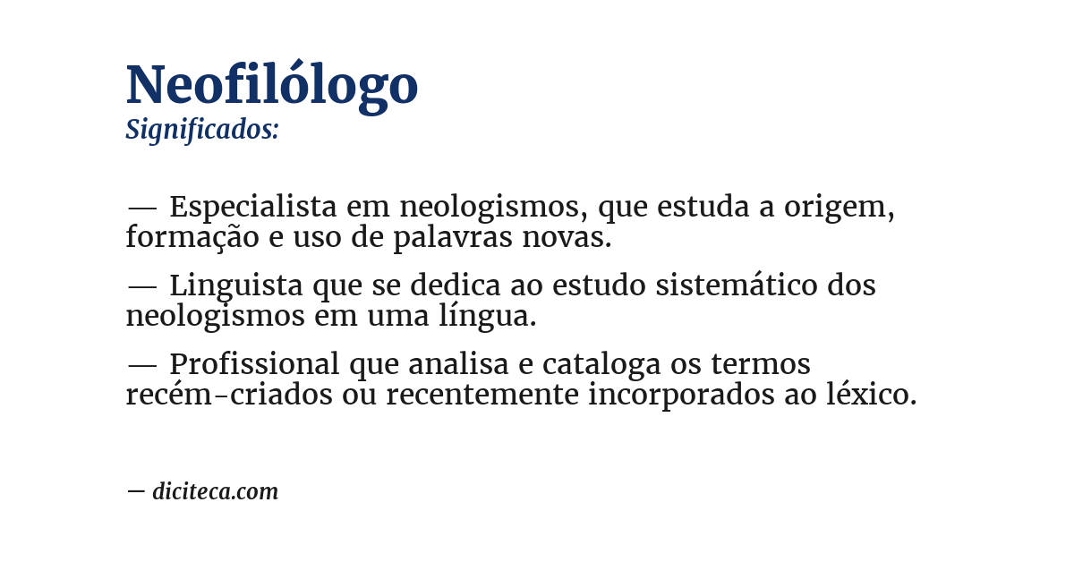 Significado de neofilólogo