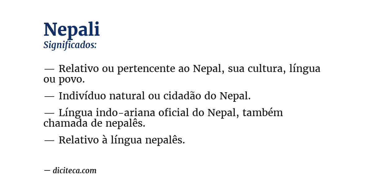 Significado de nepali