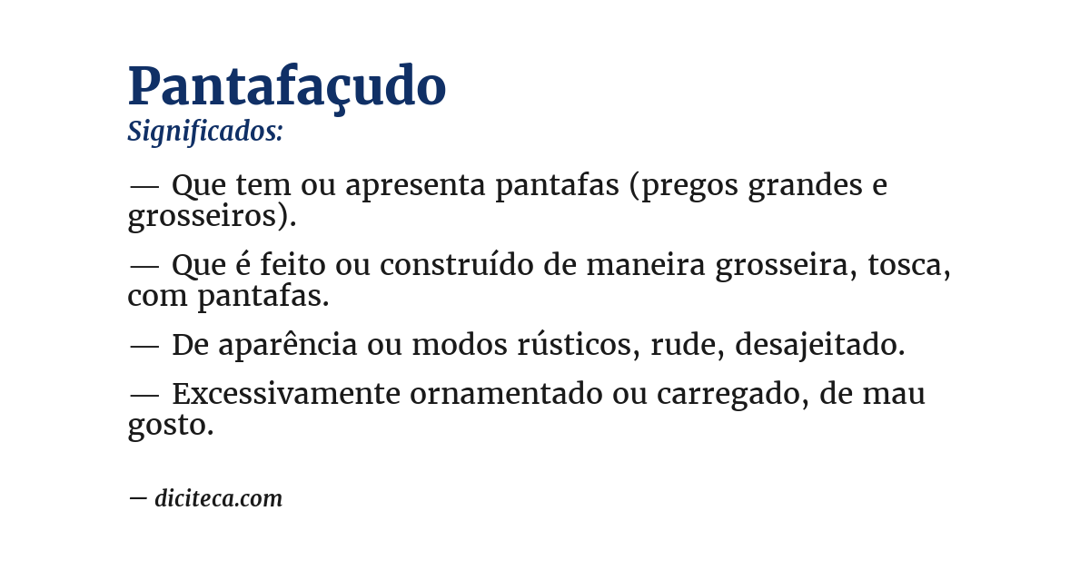 Significado de pantafaçudo