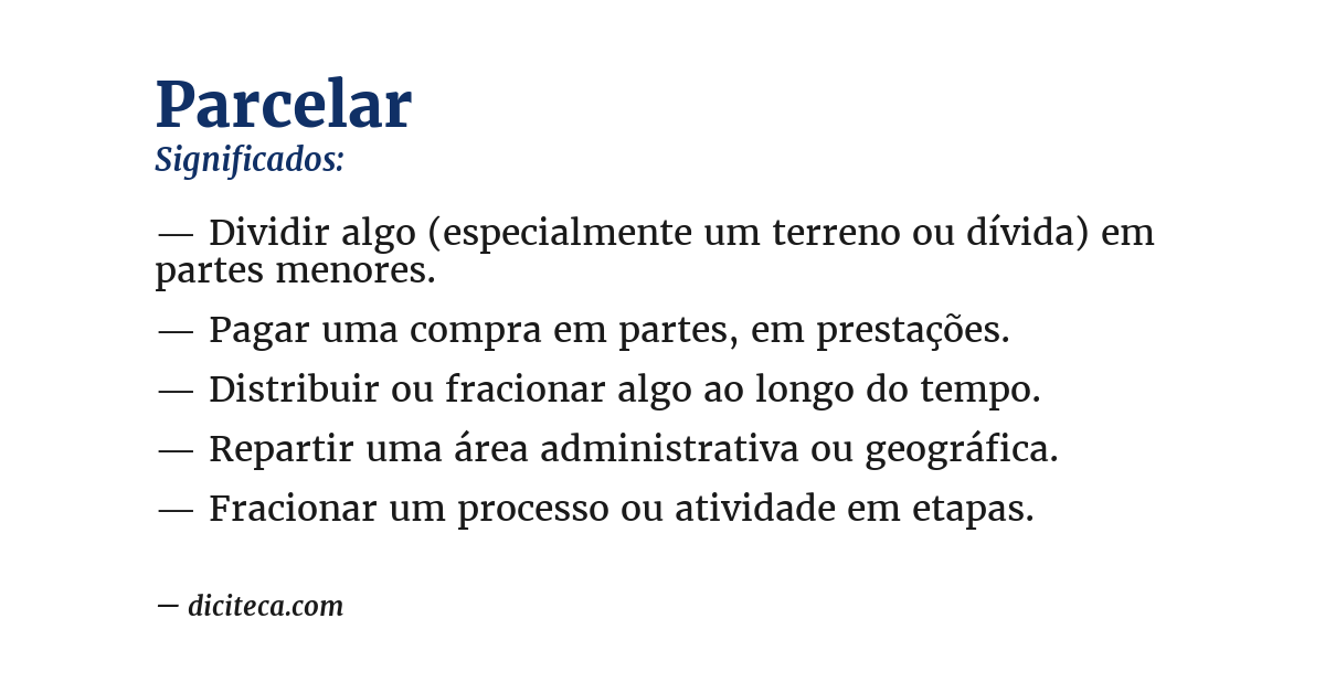 Significado de parcelar