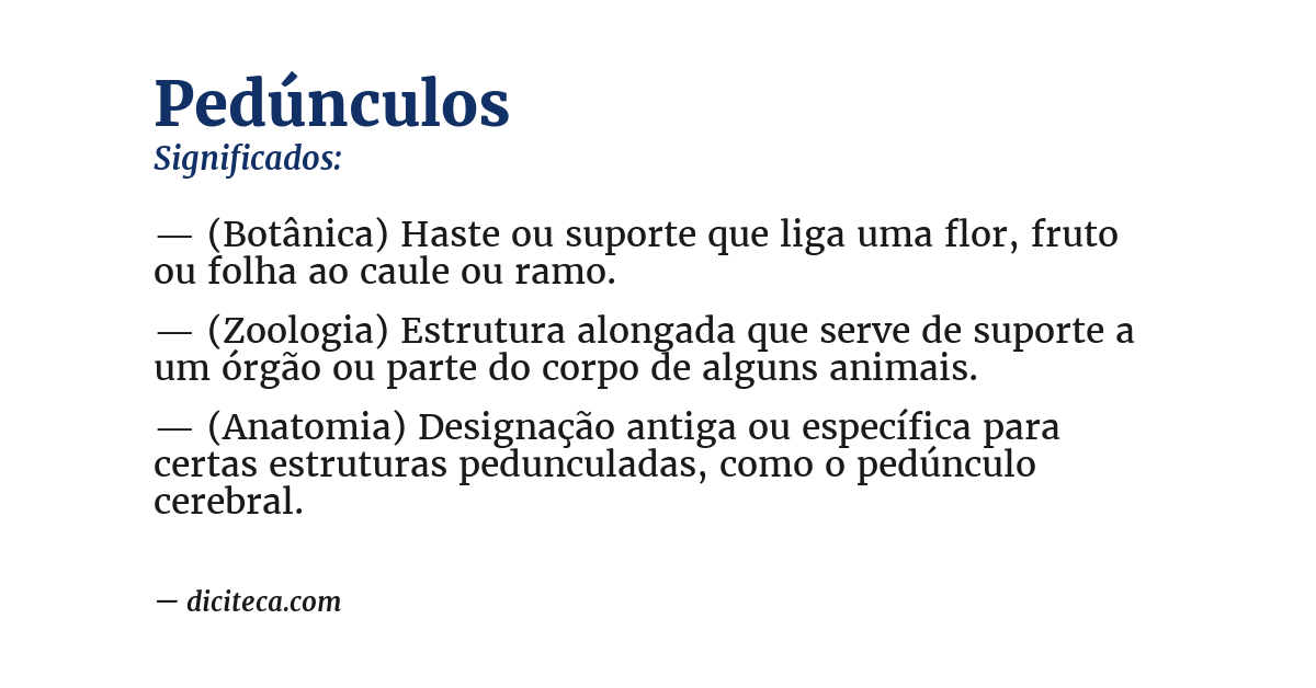 Significado de pedúnculos