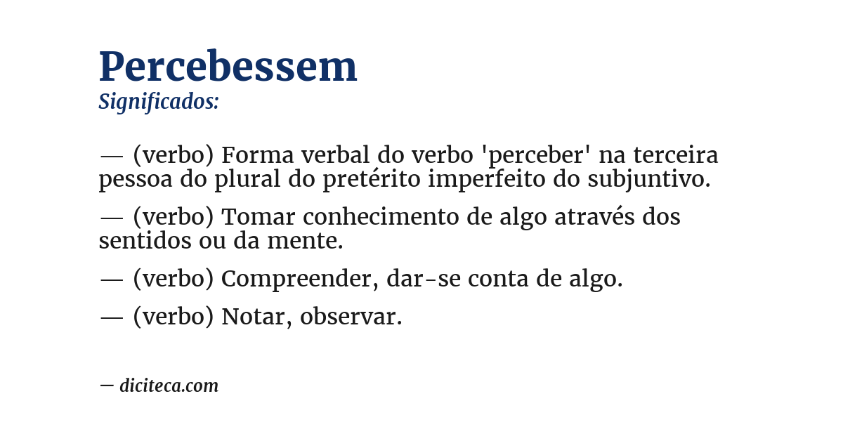 Significado de percebessem