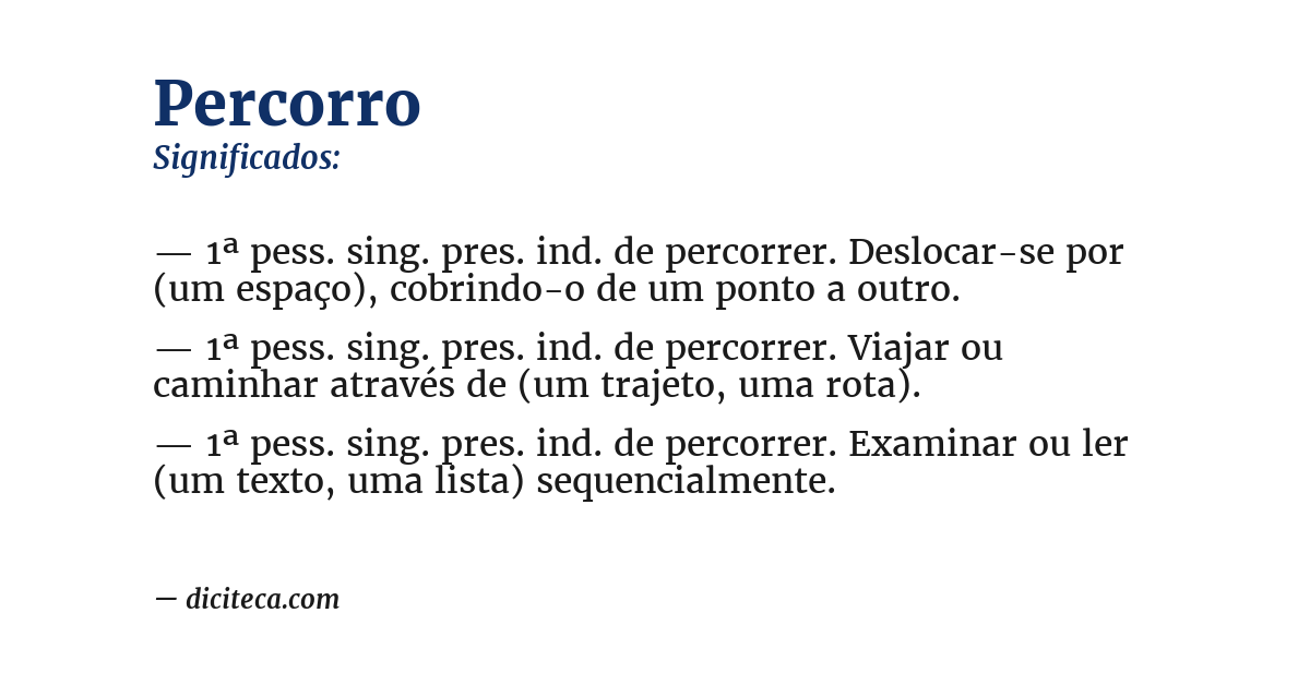 Significado de percorro