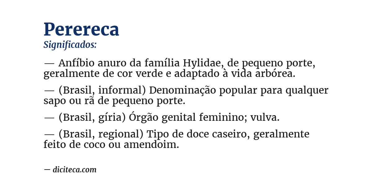 Significado de perereca