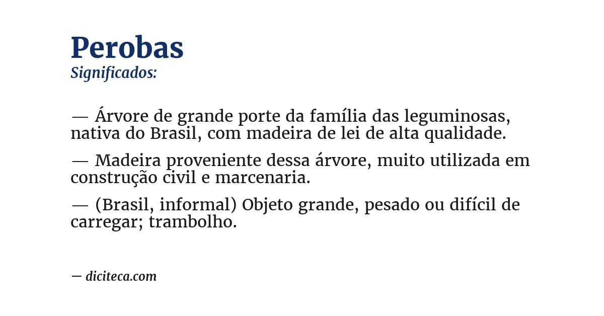 Significado de perobas