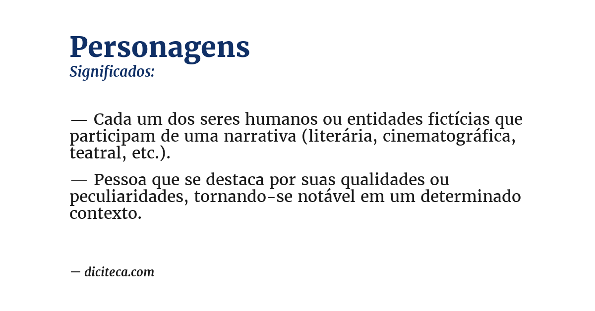 Significado de personagens