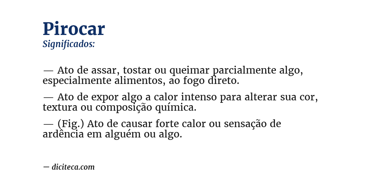 Significado de pirocar