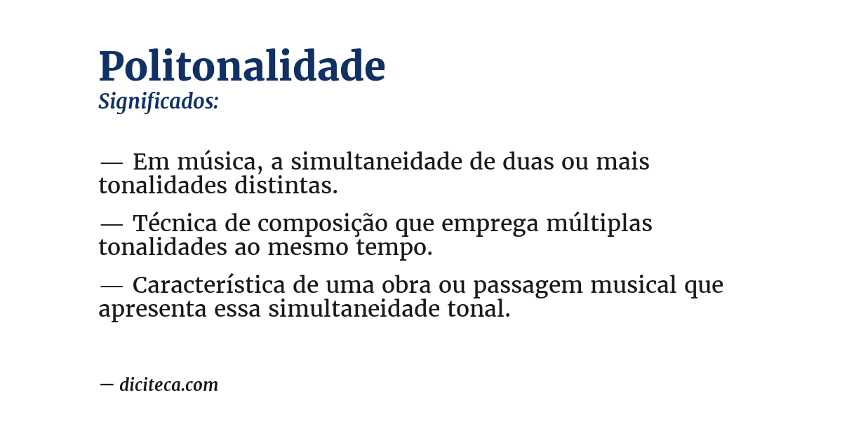 Significado de politonalidade