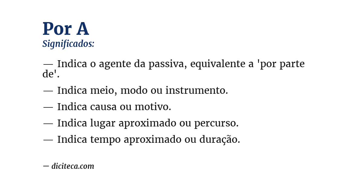 Significado de por a