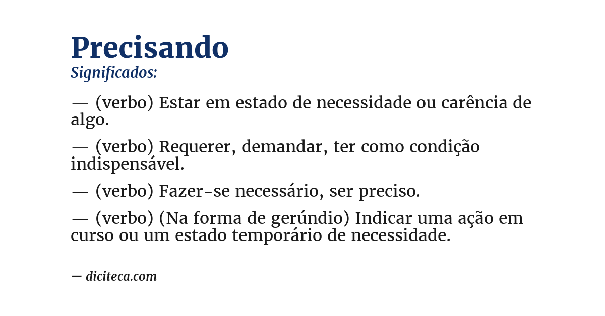 Significado de precisando